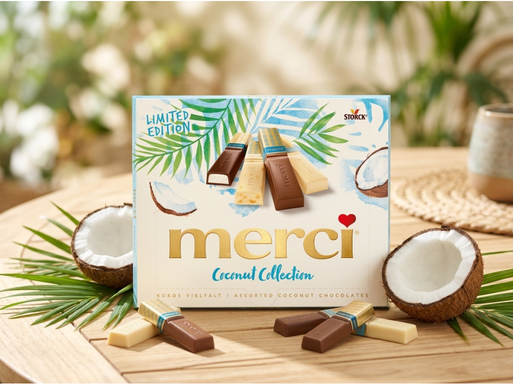 Storck Merci Finest Selection Kokosová edice 250g - kokosová bonboniéra v přírodním stylu