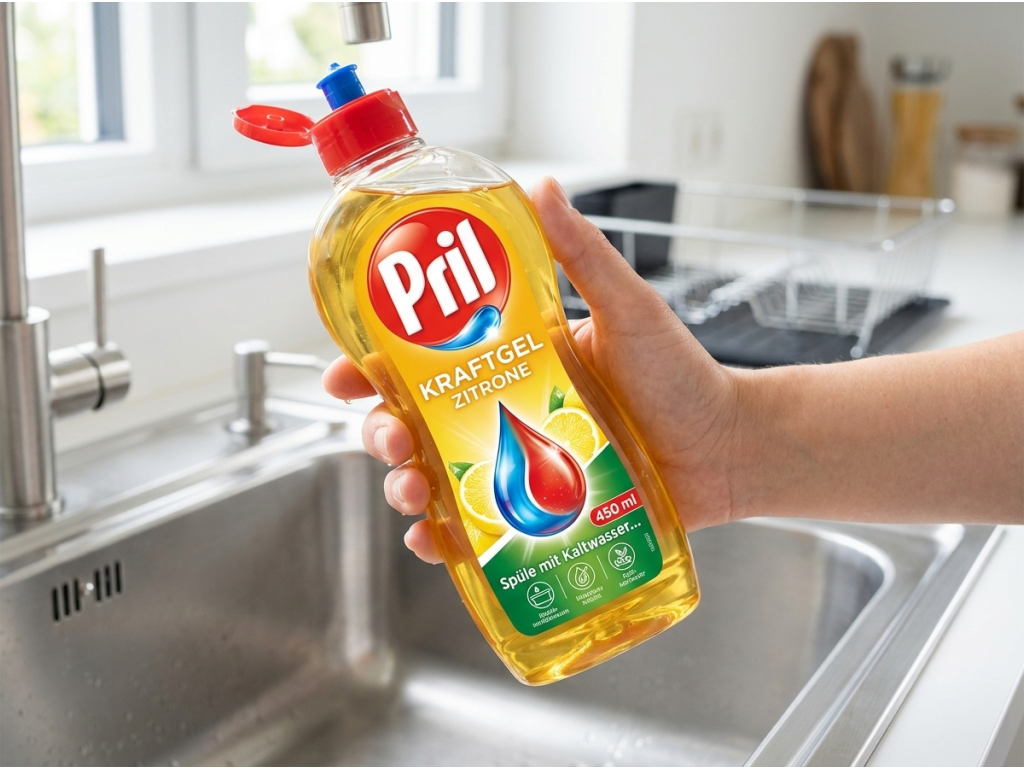 Pril Kraftgel Zitrone v ruce