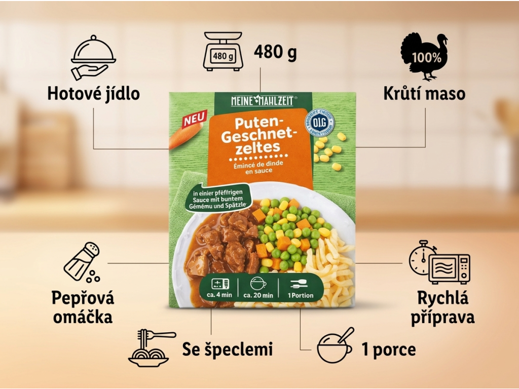 Meine Mahlzeit plátky krocana - přehled výhod