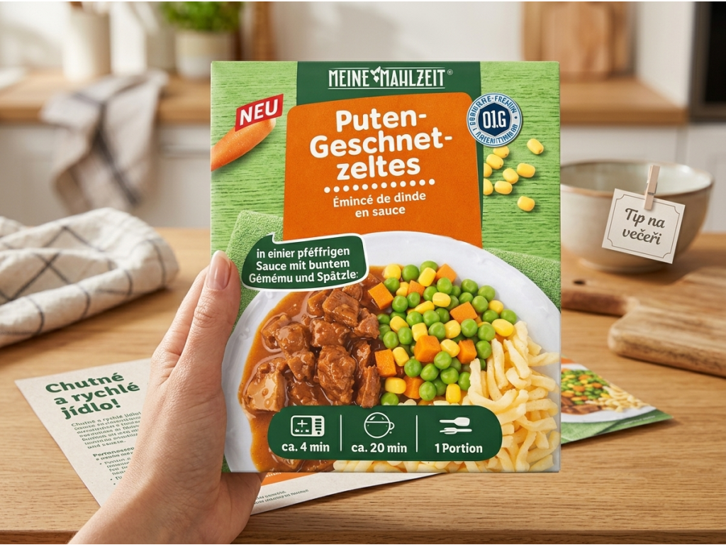 Balení Meine Mahlzeit v ruce