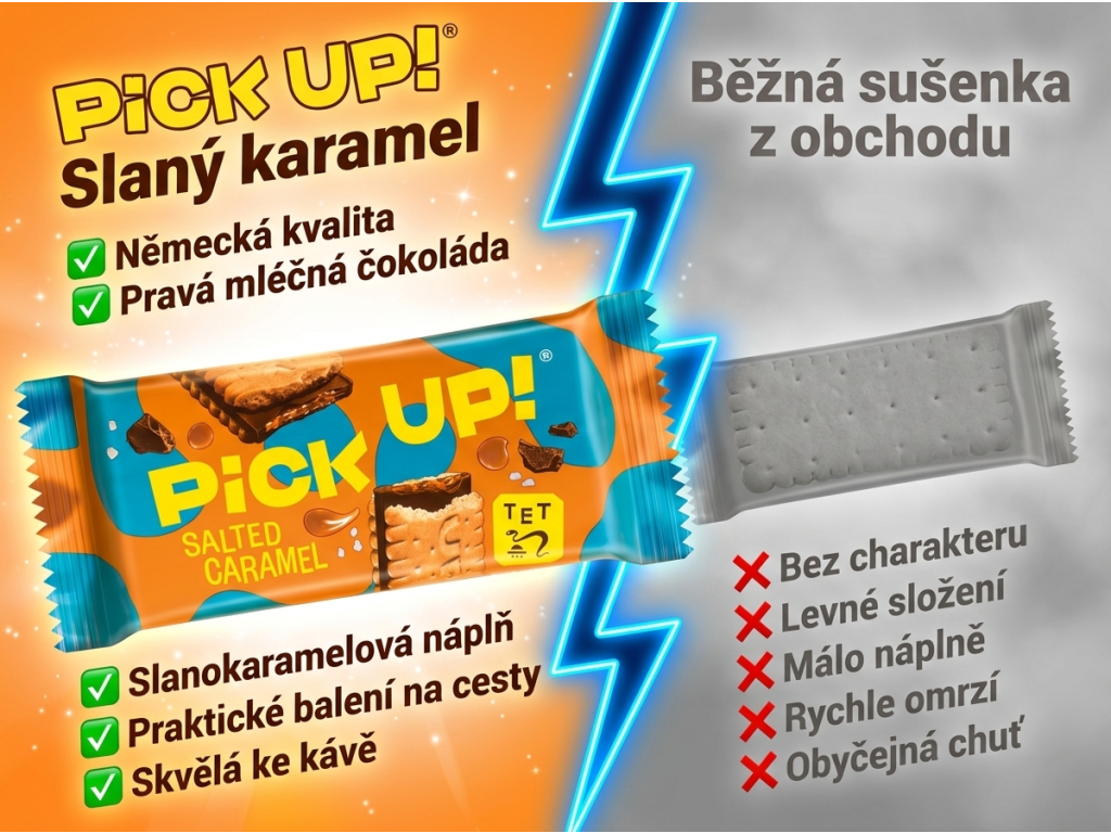 PiCK UP! Slaný karamel vs. běžná sušenka