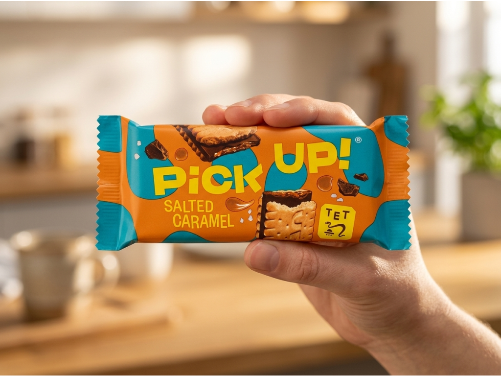 PiCK UP! Slaný karamel držený v ruce