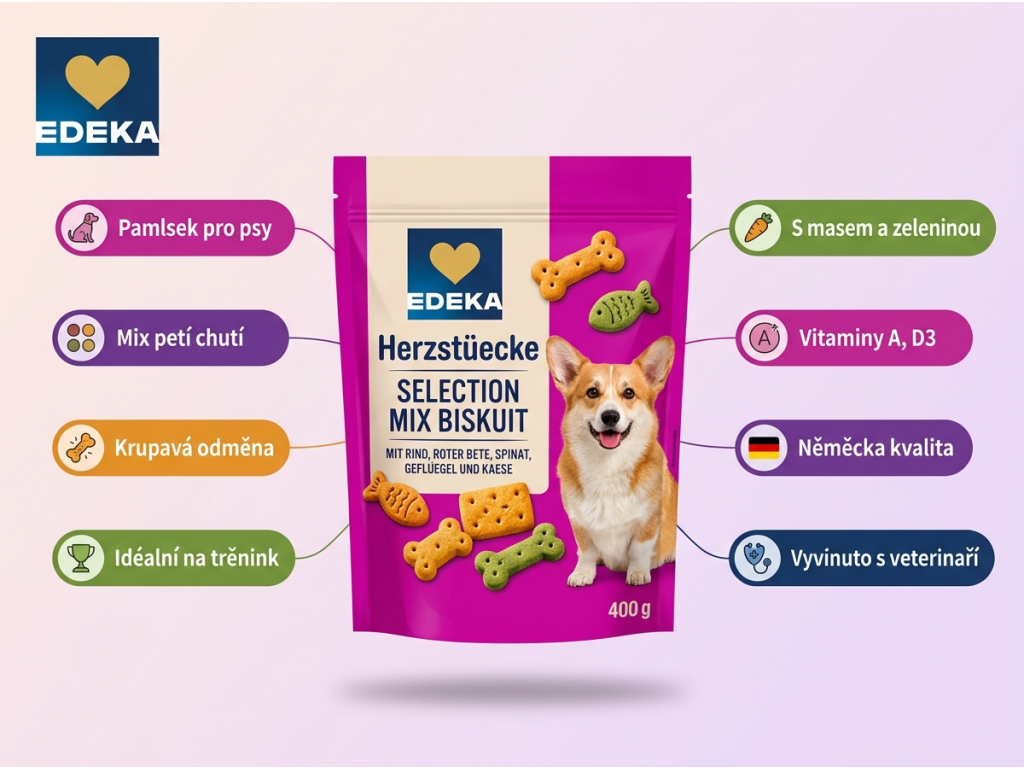 Edeka Biskuit Mix pamlsky pro psy - prehled vyhod