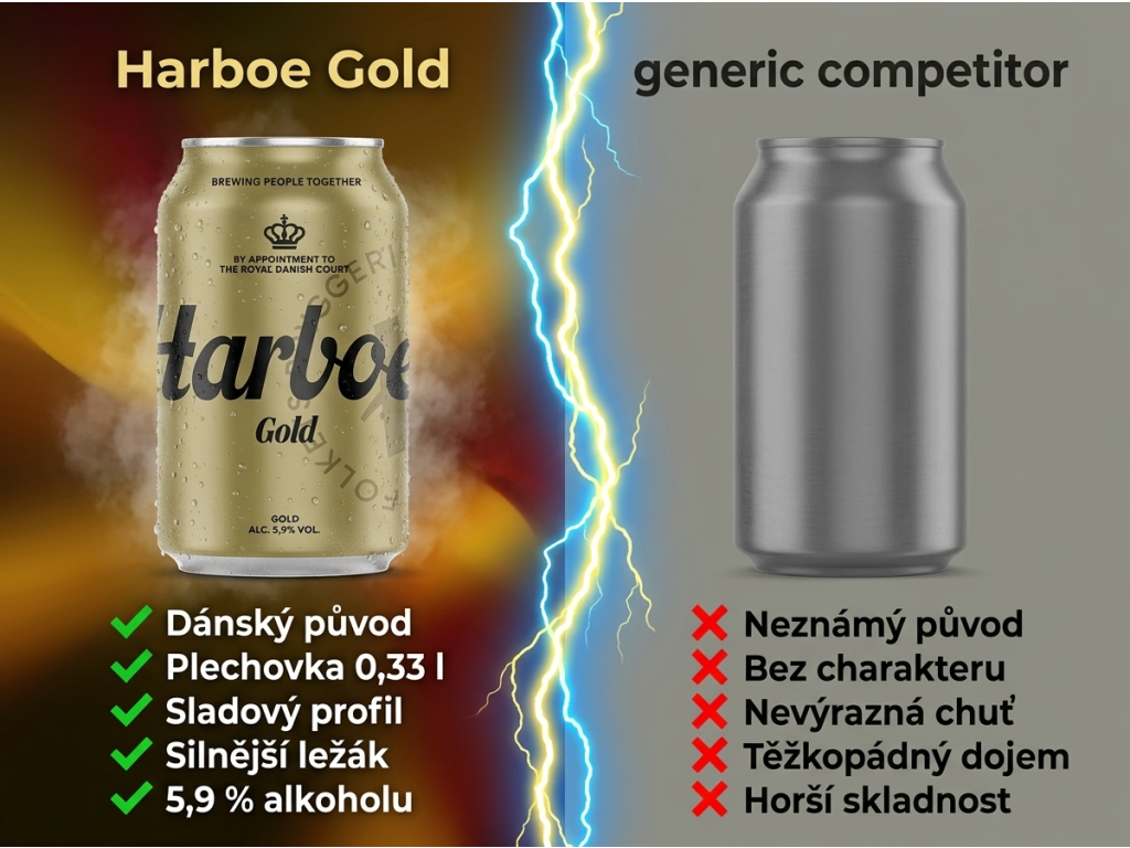 Srovnání Harboe Gold s běžným pivem