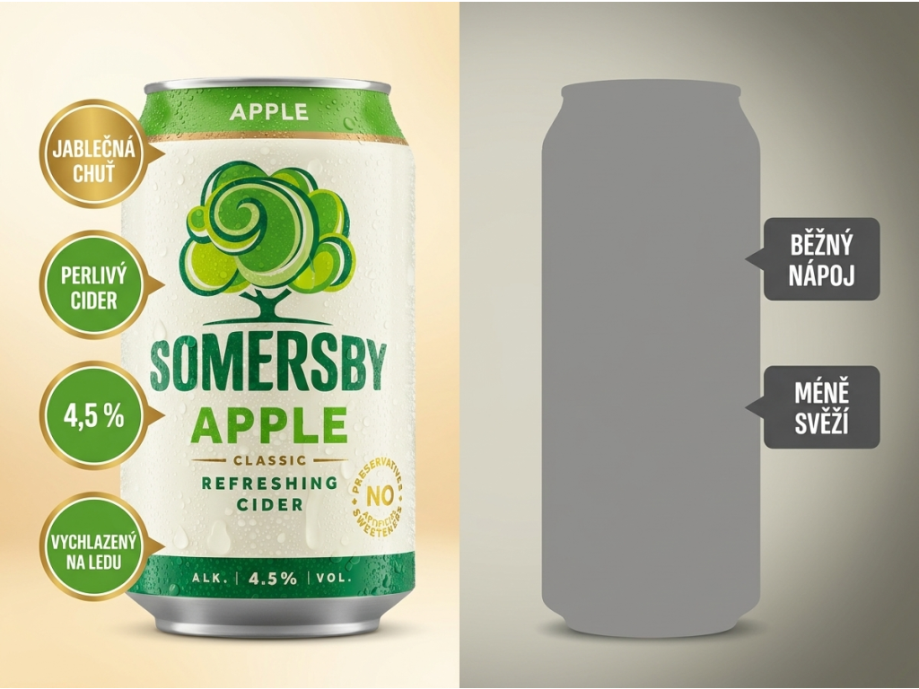 Srovnání jablečného cideru Somersby Apple