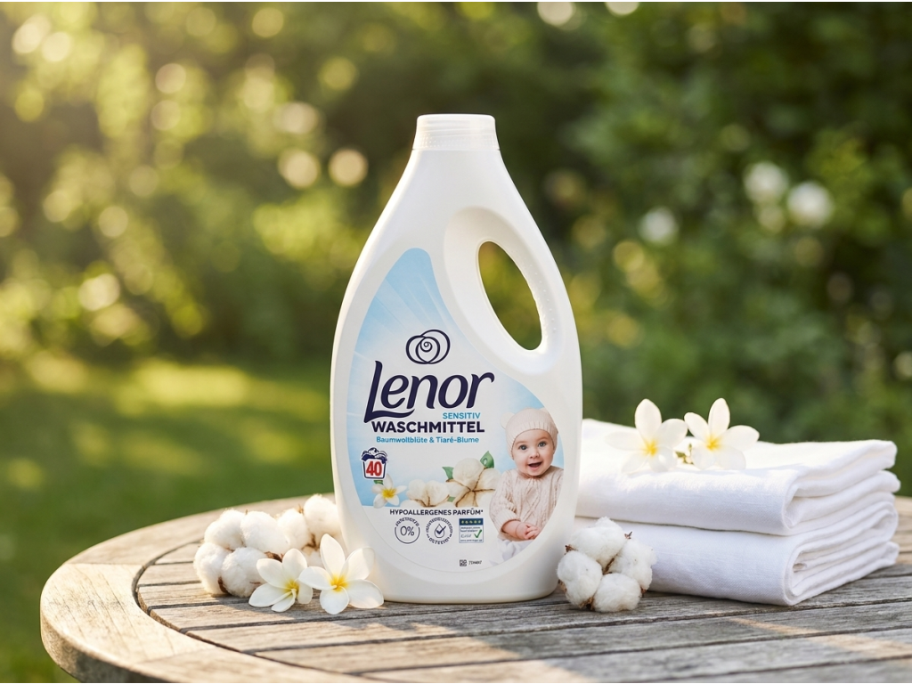 Lenor Sensitiv prací gel pro citlivou pokožku v přírodním prostředí