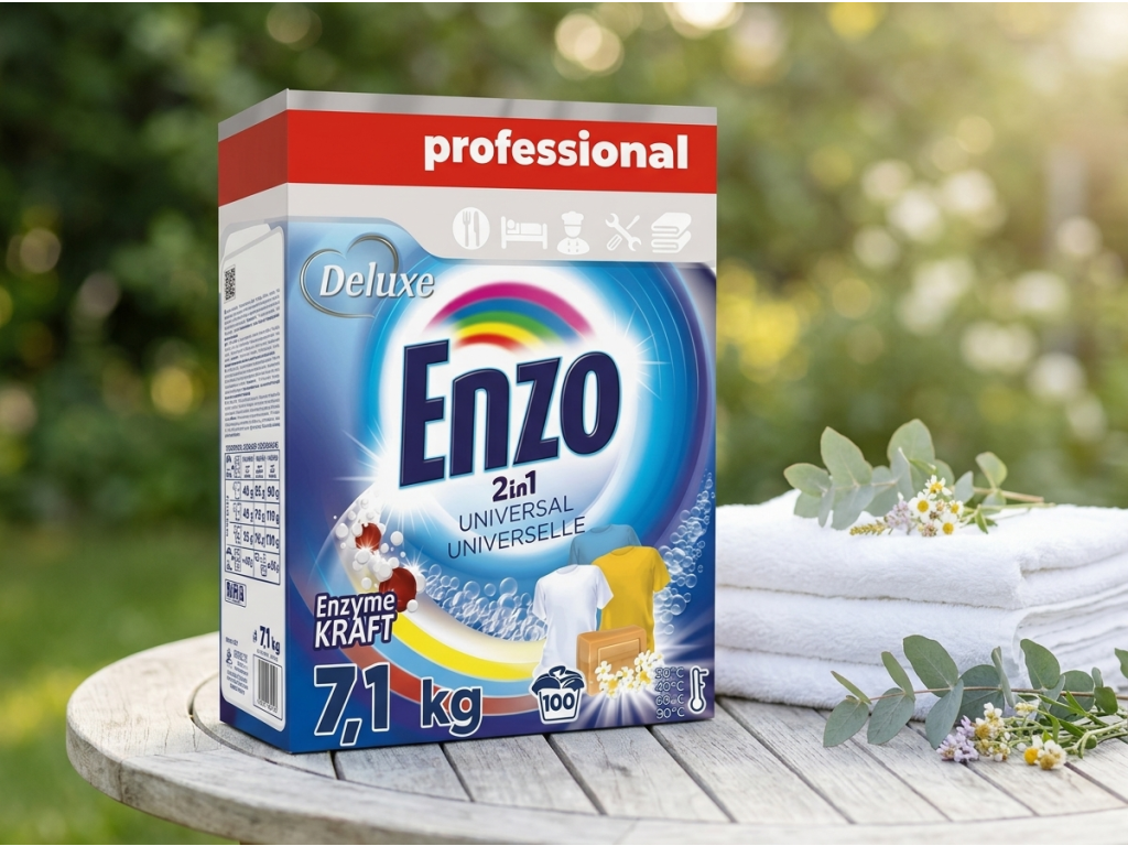 Enzo DeLuxe prací prášek 2in1 Universal v přírodním prostředí