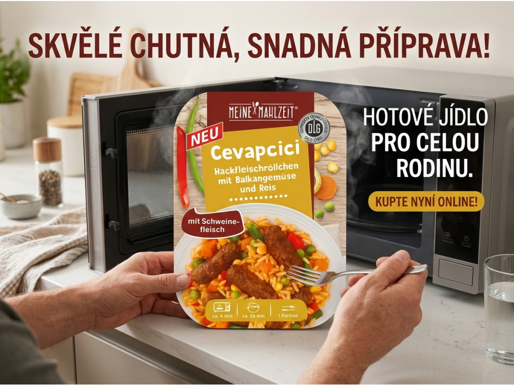 Meine Mahlzeit Čevapčiči s balkánskou zeleninou a rýží 300 g - příprava v kuchyni