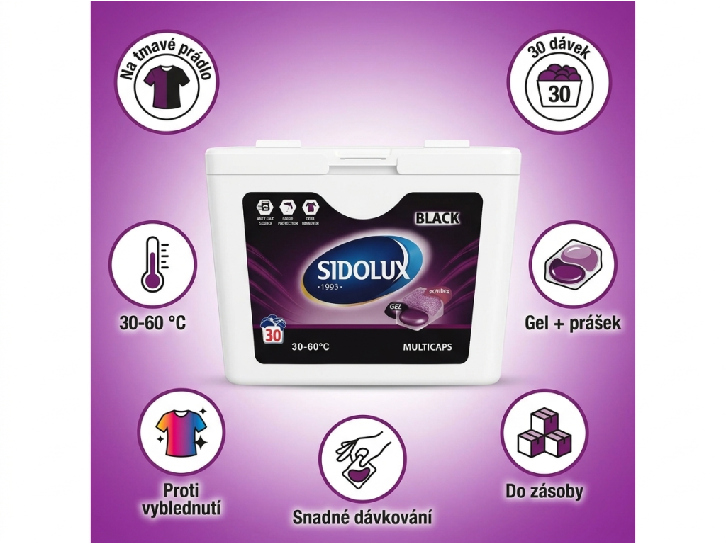 Sidolux Multicaps Black - výhody kapslí