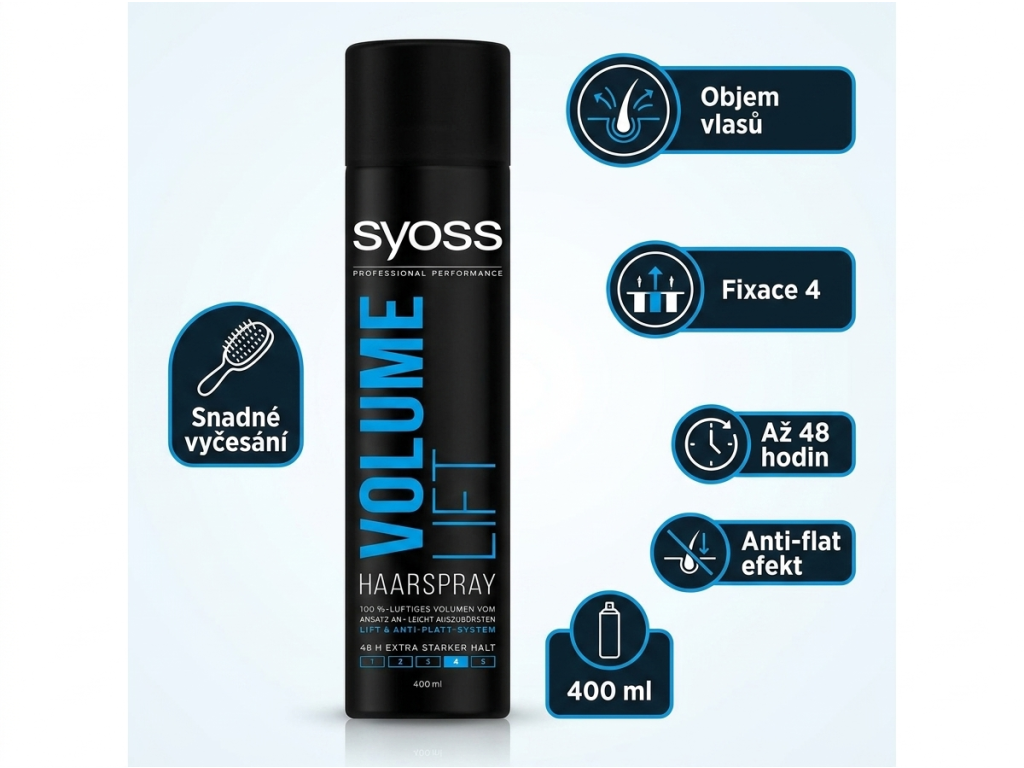 Syoss Volume Lift lak na vlasy - přehled výhod