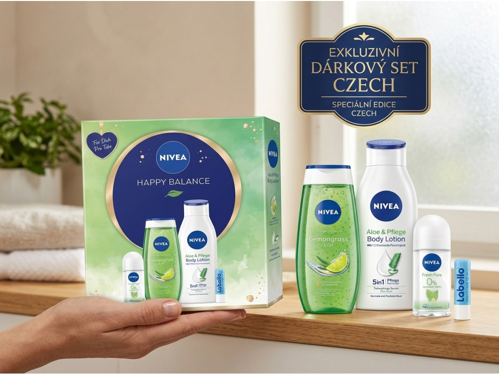 Nivea Happy Balance - dárkové balení v ruce