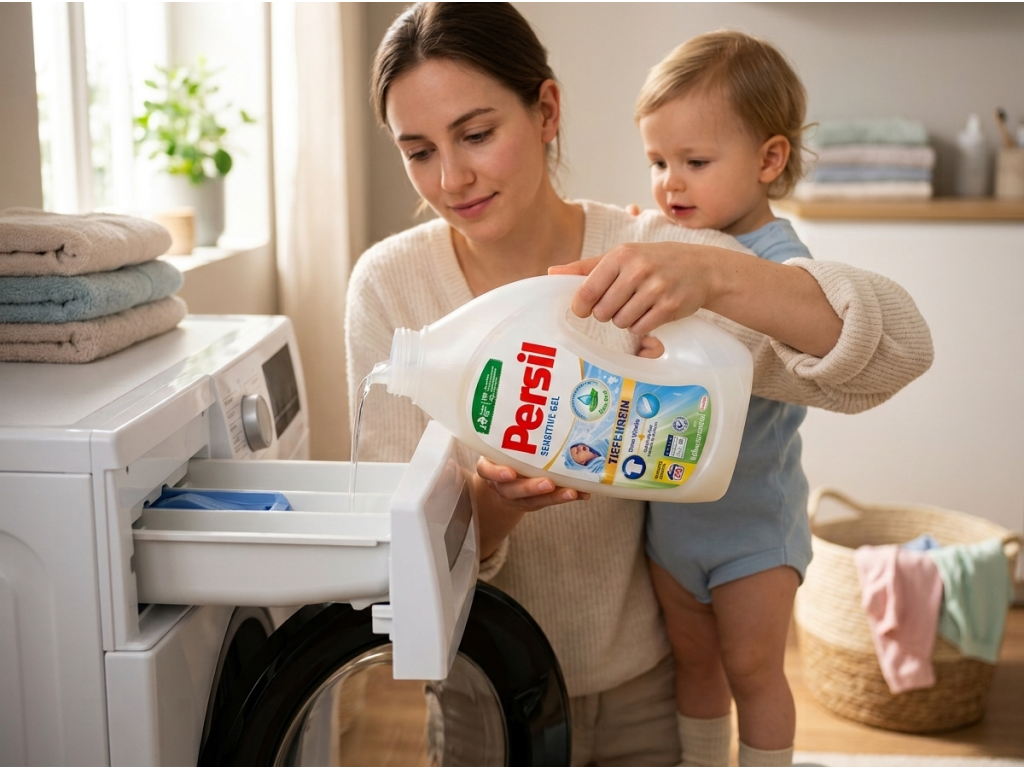 Praní s Persil Sensitive Gel