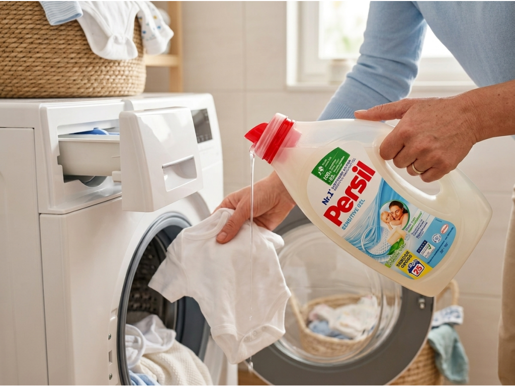 Persil Sensitive Gel při praní rodinného prádla