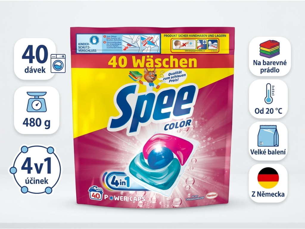Spee Power Caps Color 40 dávek - přehled výhod