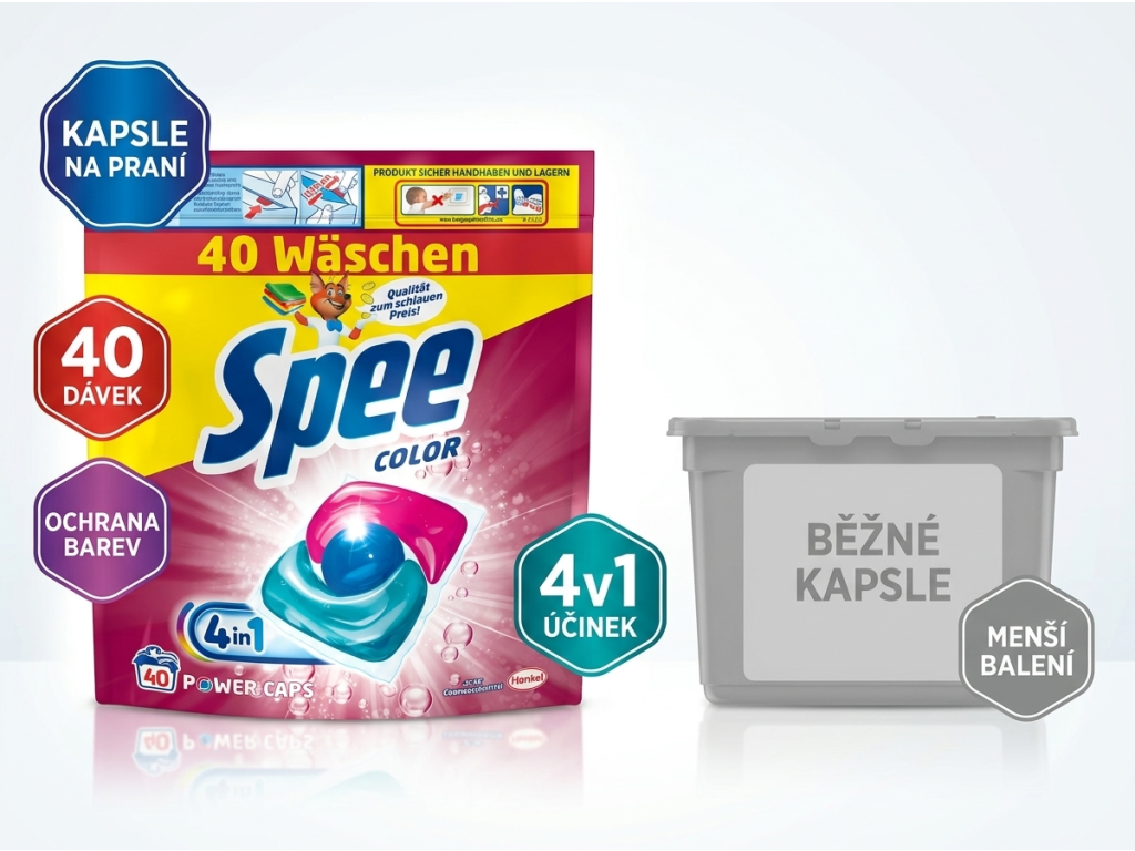 Srovnání kapslí Spee Power Caps Color s běžnými kapslemi