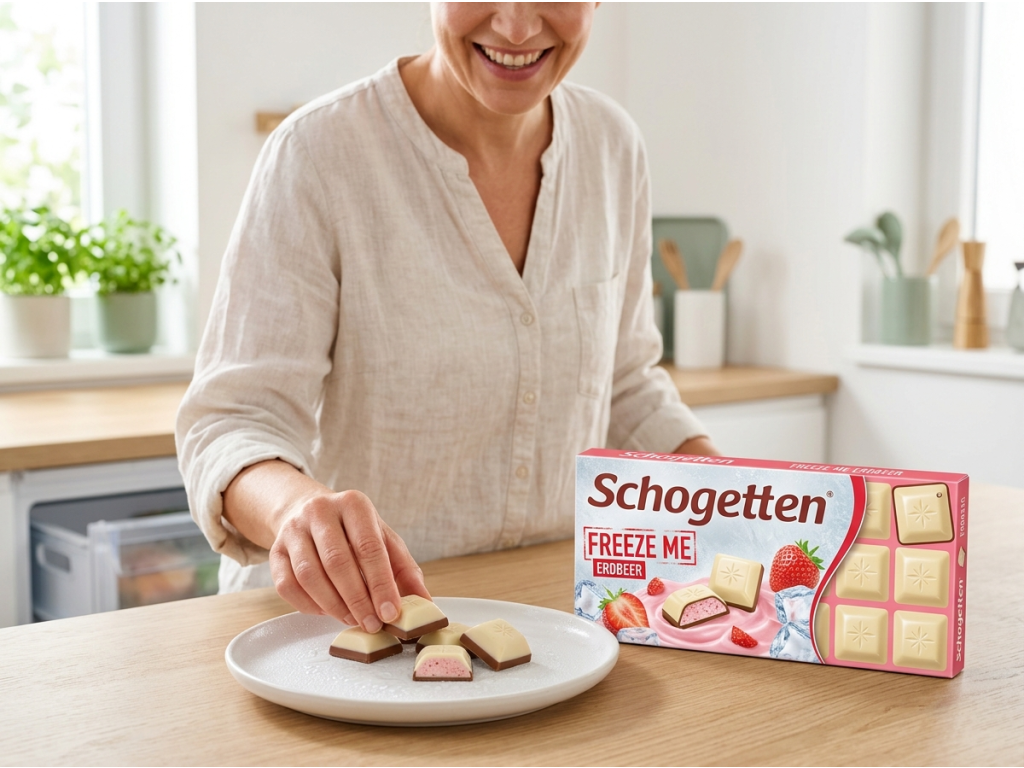 Schogetten Freeze Me bílá čokoláda s jahodami 100 g - použití