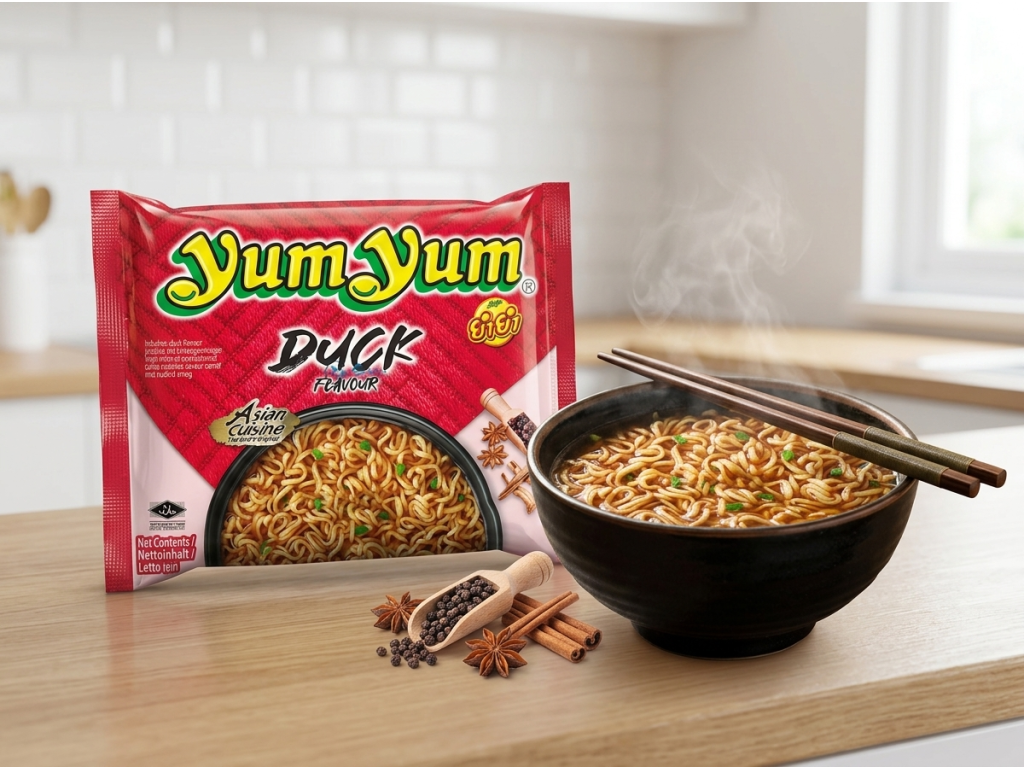 Yum Yum kachní nudle v kuchyni