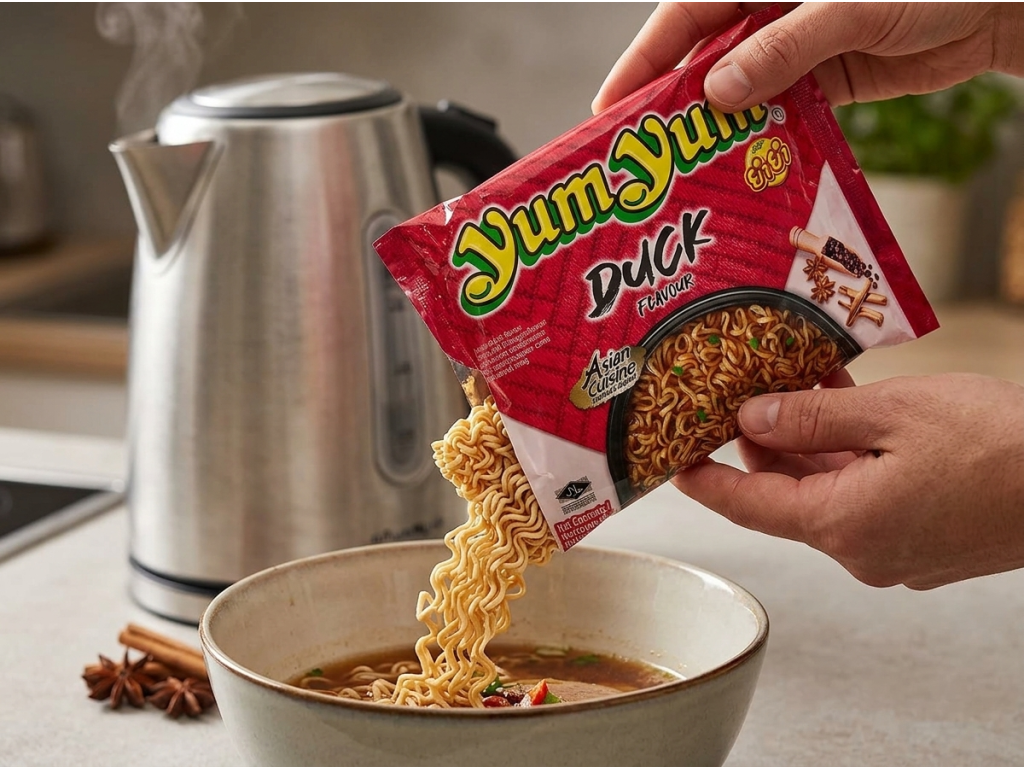 Příprava instantních nudlí Yum Yum