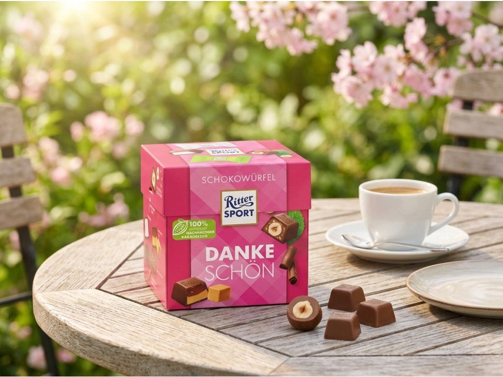 Ritter Sport Danke Schön 176 g - bonboniéra v přirozeném prostředí