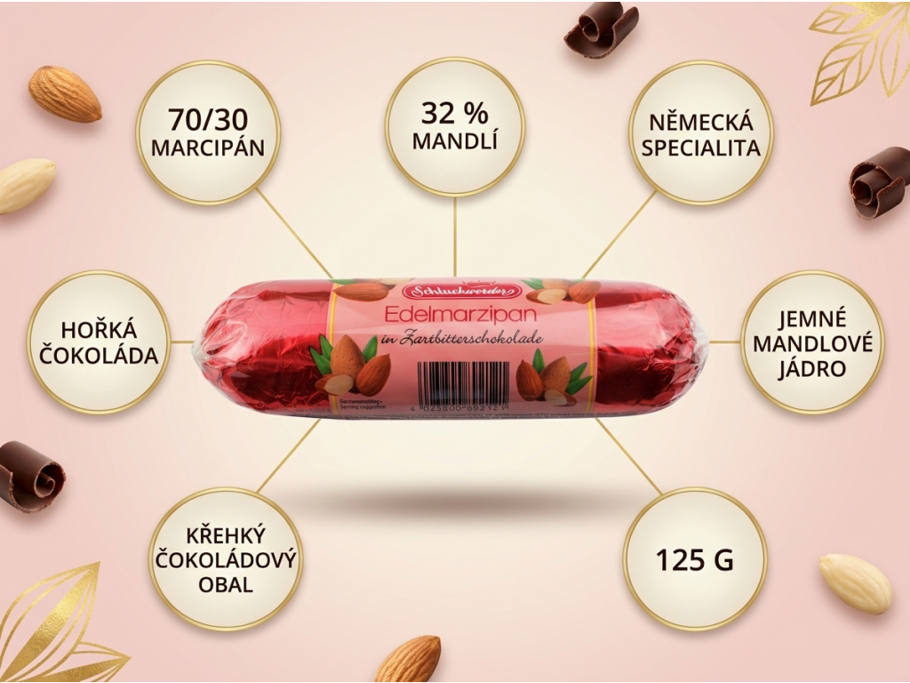 Schluckwerder marcipánový chléb s hořkou čokoládou 125 g - hlavní výhody