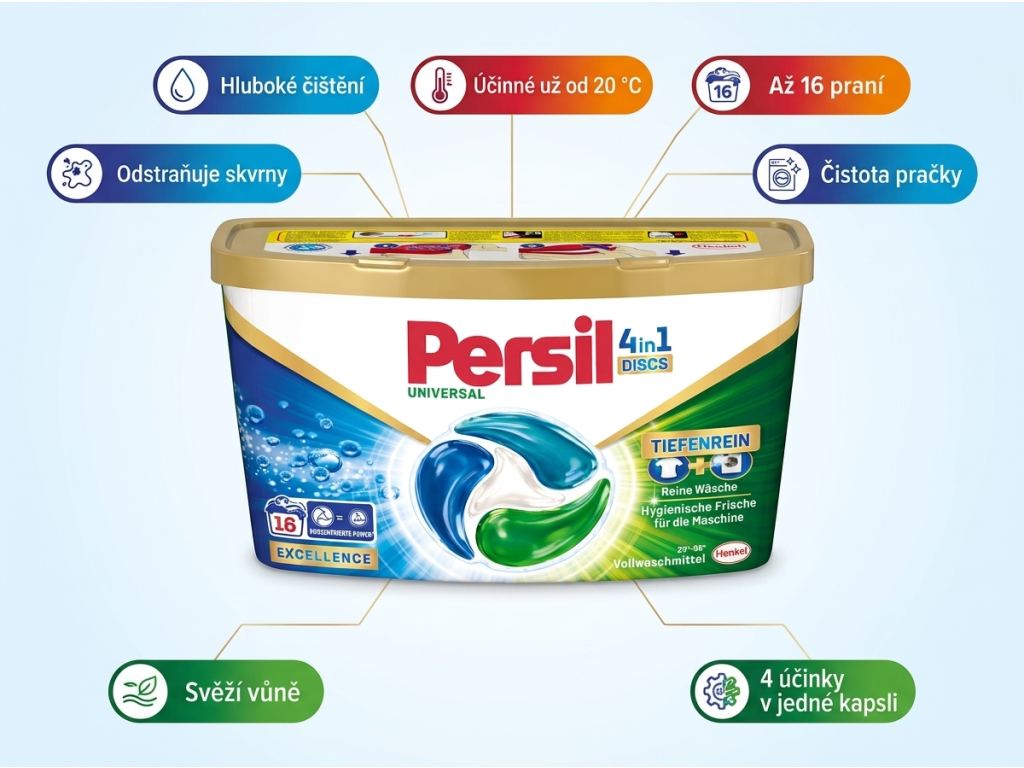 Persil Universal DISC 4in1 - infografika s benefity