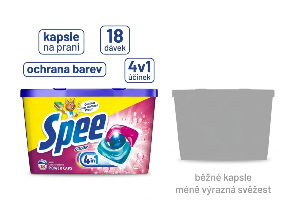 Srovnání kapslí Spee Power Caps Color s běžnými kapslemi