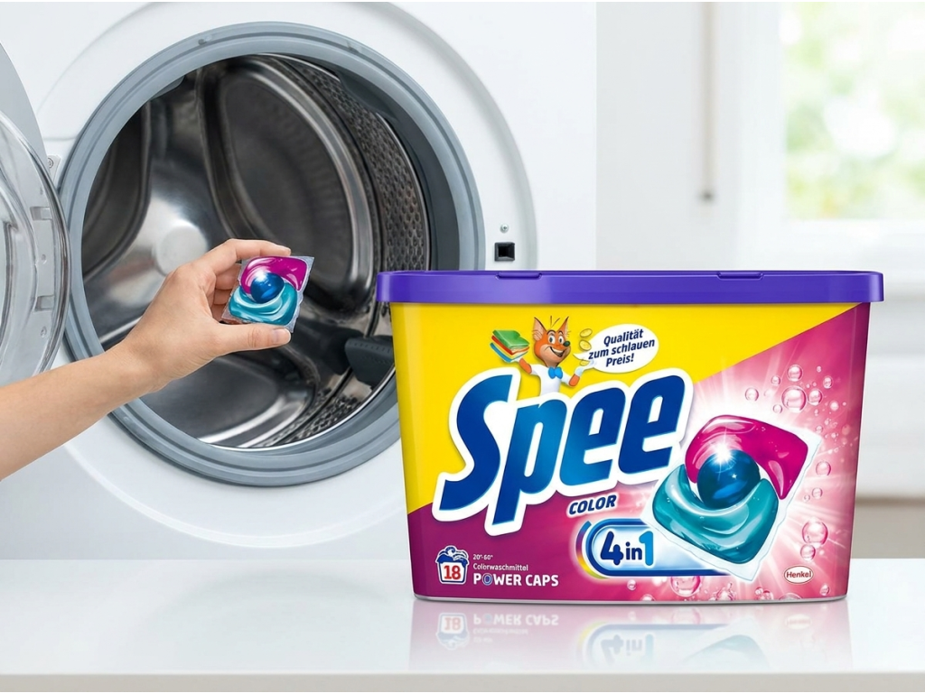 Použití kapsle Spee Power Caps Color v pračce