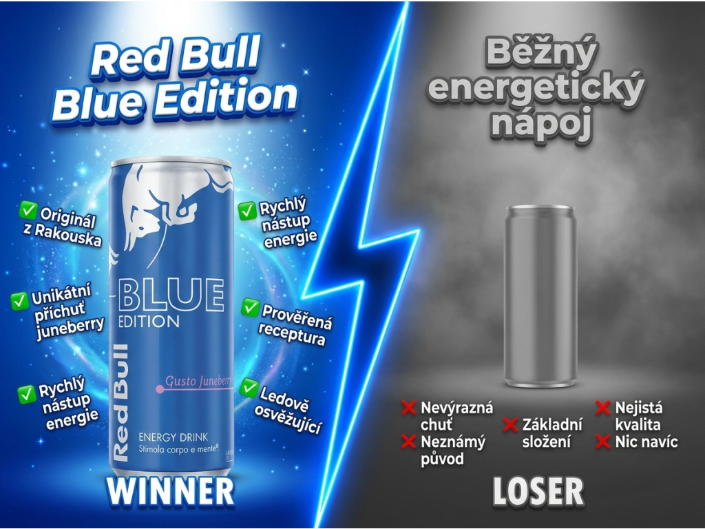 Red Bull Blue Edition Gusto Juneberry - srovnání