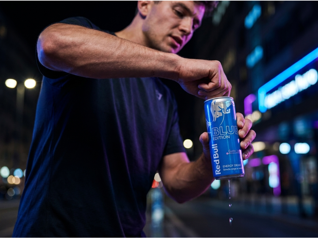 Red Bull Blue Edition Gusto Juneberry při aktivním použití