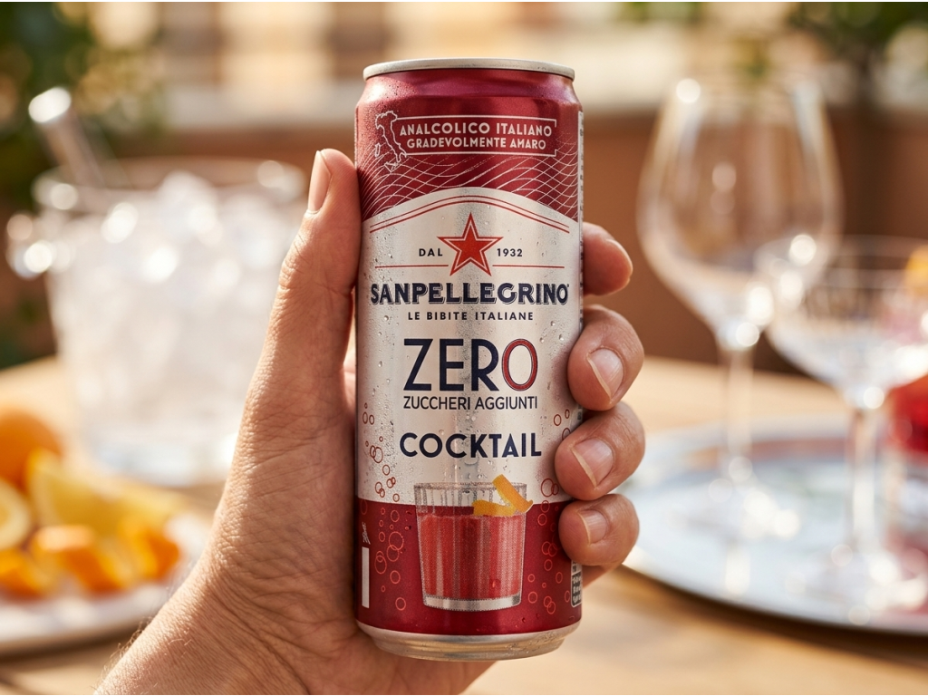 Sanpellegrino Cocktail Zero v ruce