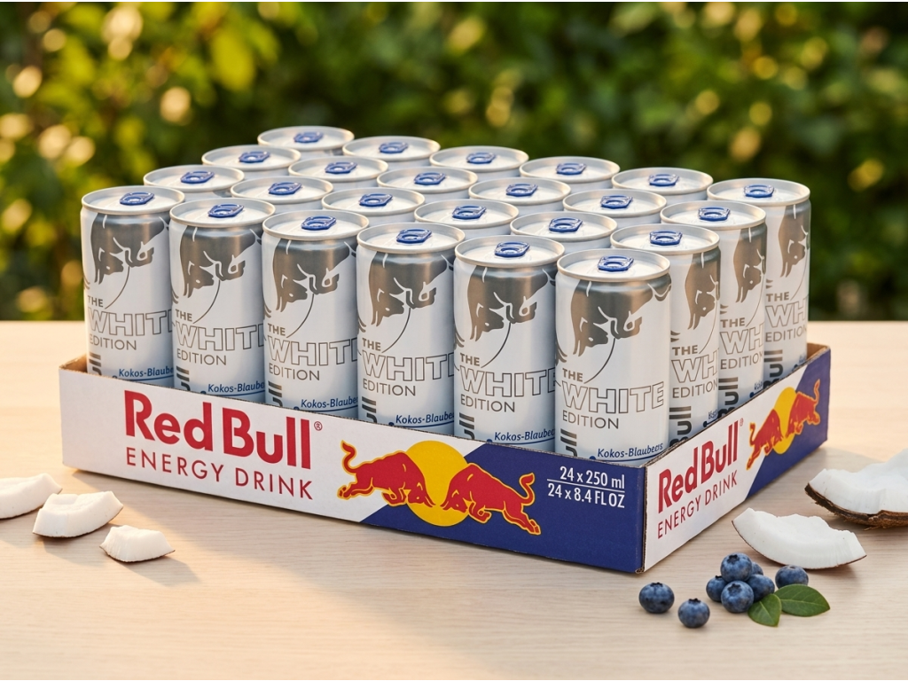 Red Bull White Edition Kokos-Borůvka 24x250 ml v přírodním prostředí