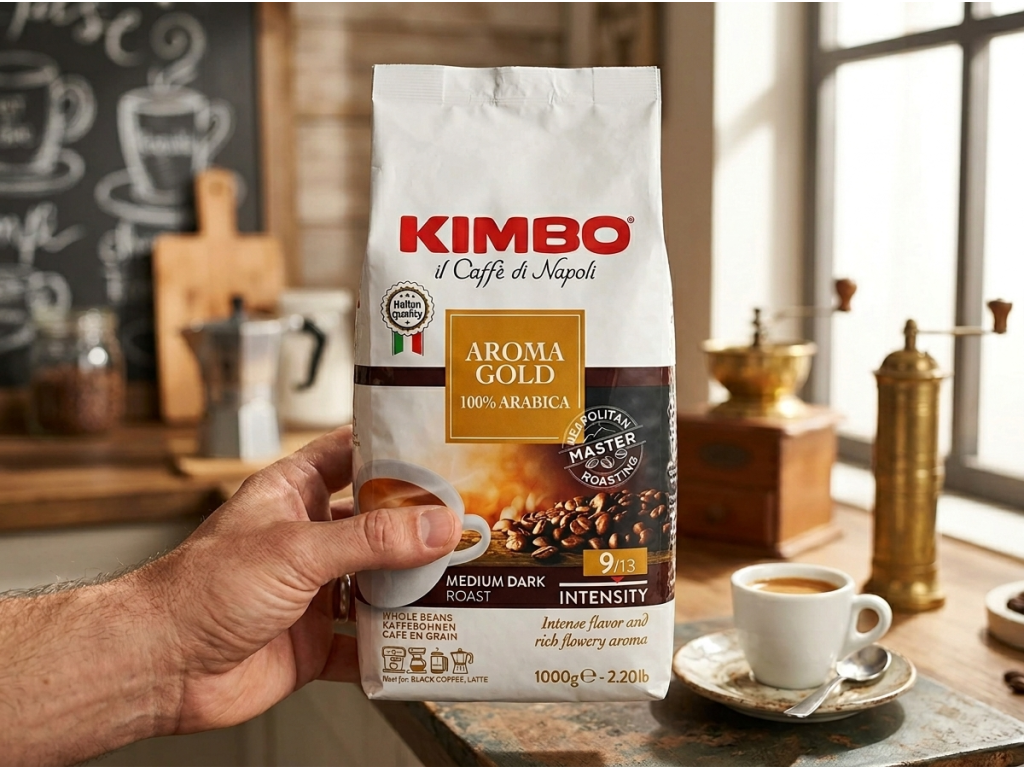 Kimbo Aroma Gold 1 kg v ruce