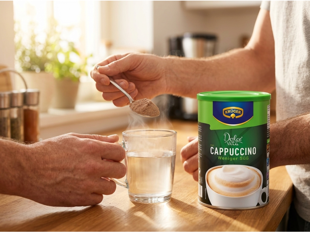 Příprava Krüger Dolce Vita Cappuccino méně sladké