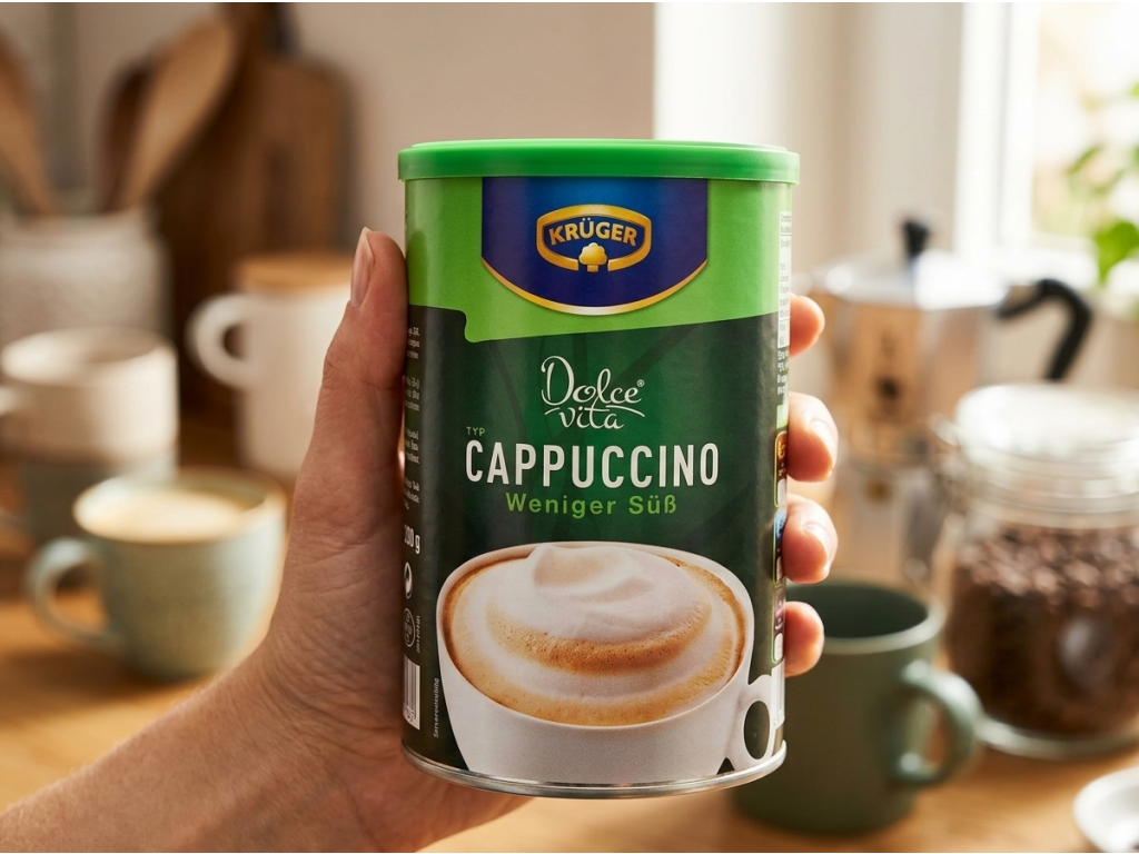 Krüger Dolce Vita Cappuccino méně sladké v ruce