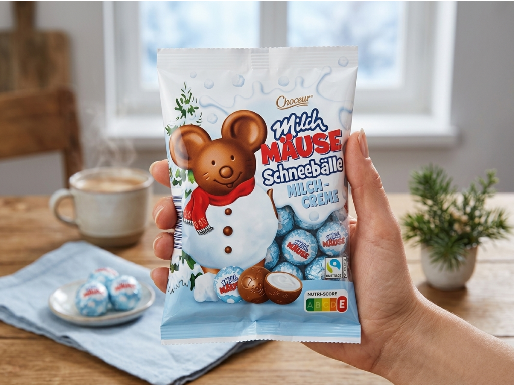 Choceur čokoládové sněhové koule v ruce