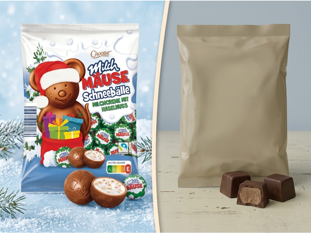 Srovnání čokoládových sněhových koulí Choceur s běžnou cukrovinkou