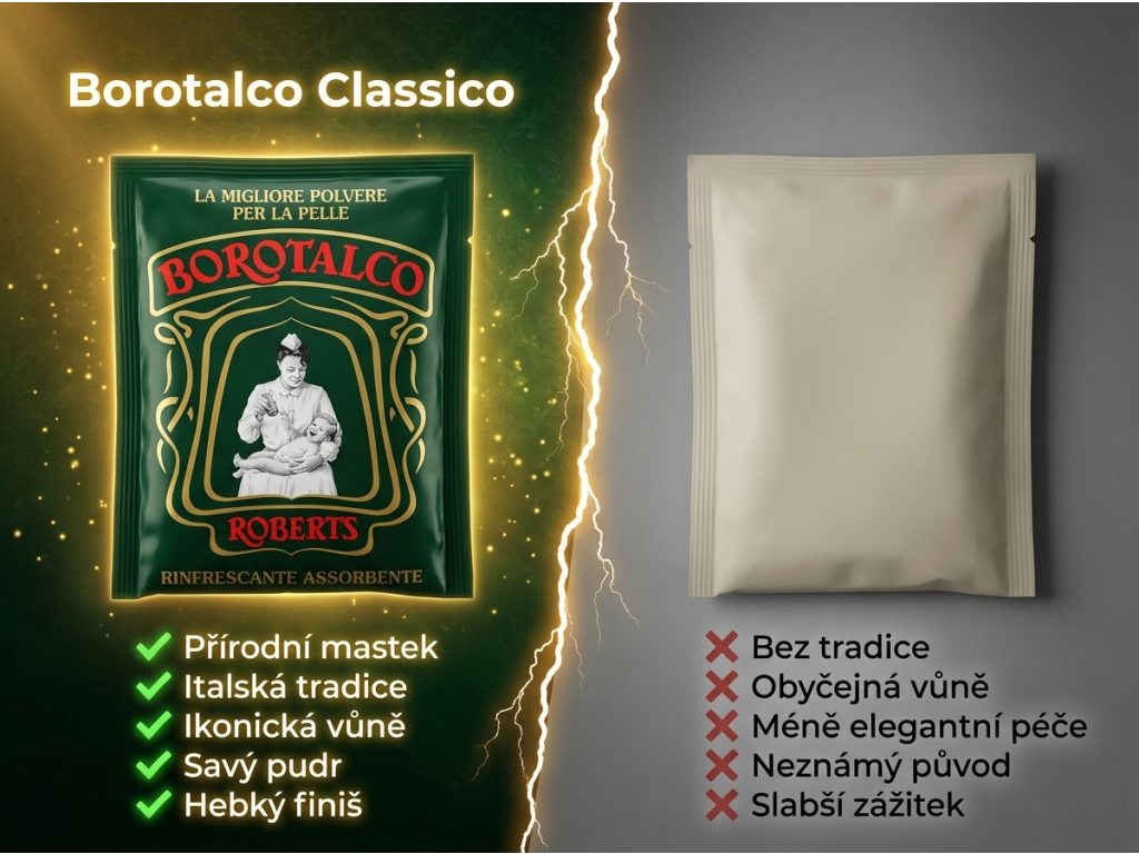 Borotalco tělový pudr Classico srovnání