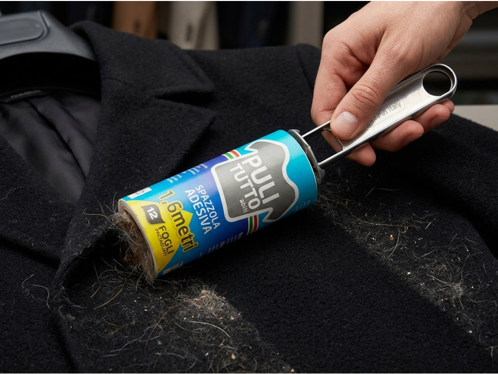 Puli Tutto lepicí váleček při použití na textil