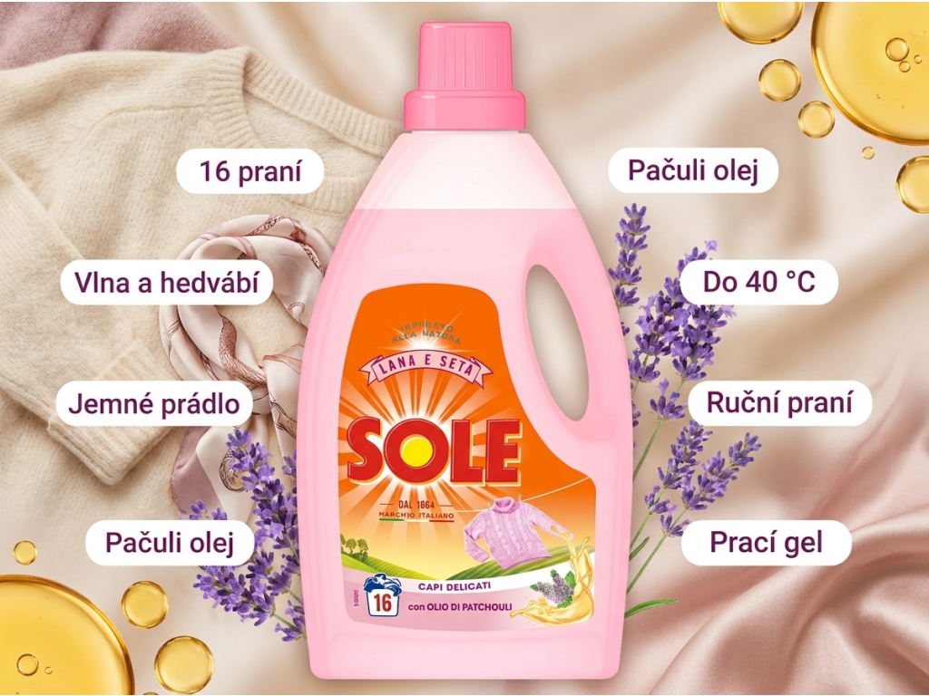 Sole Lana e Seta - výhody pracího gelu