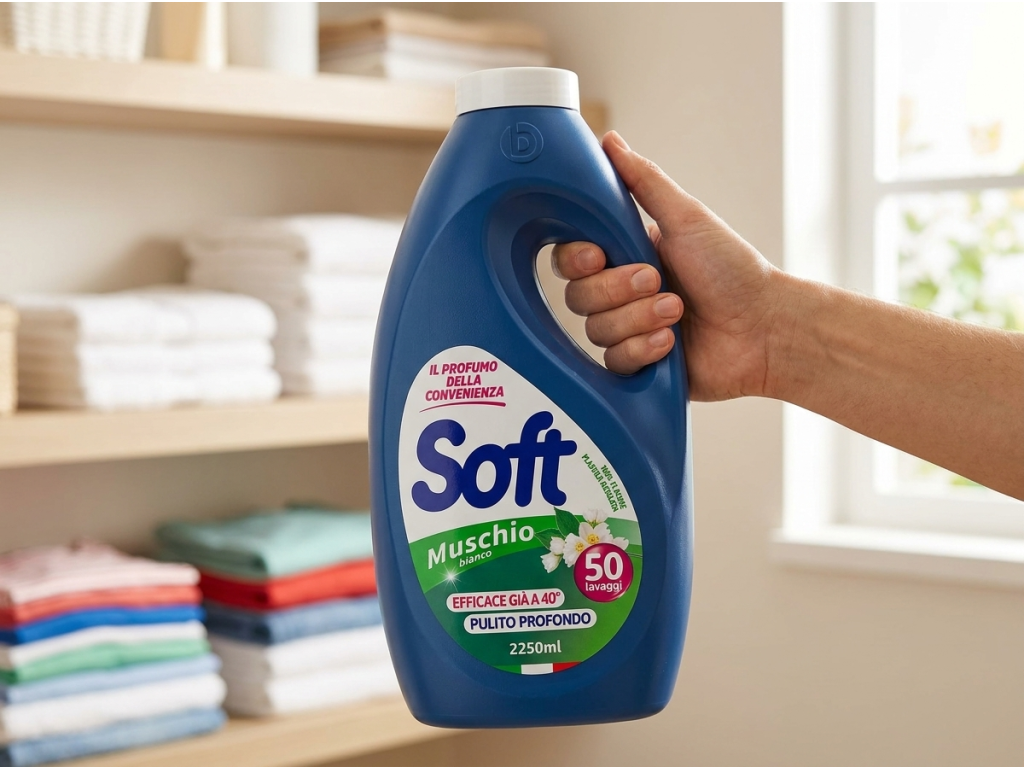Soft Muschio Bianco láhev v ruce