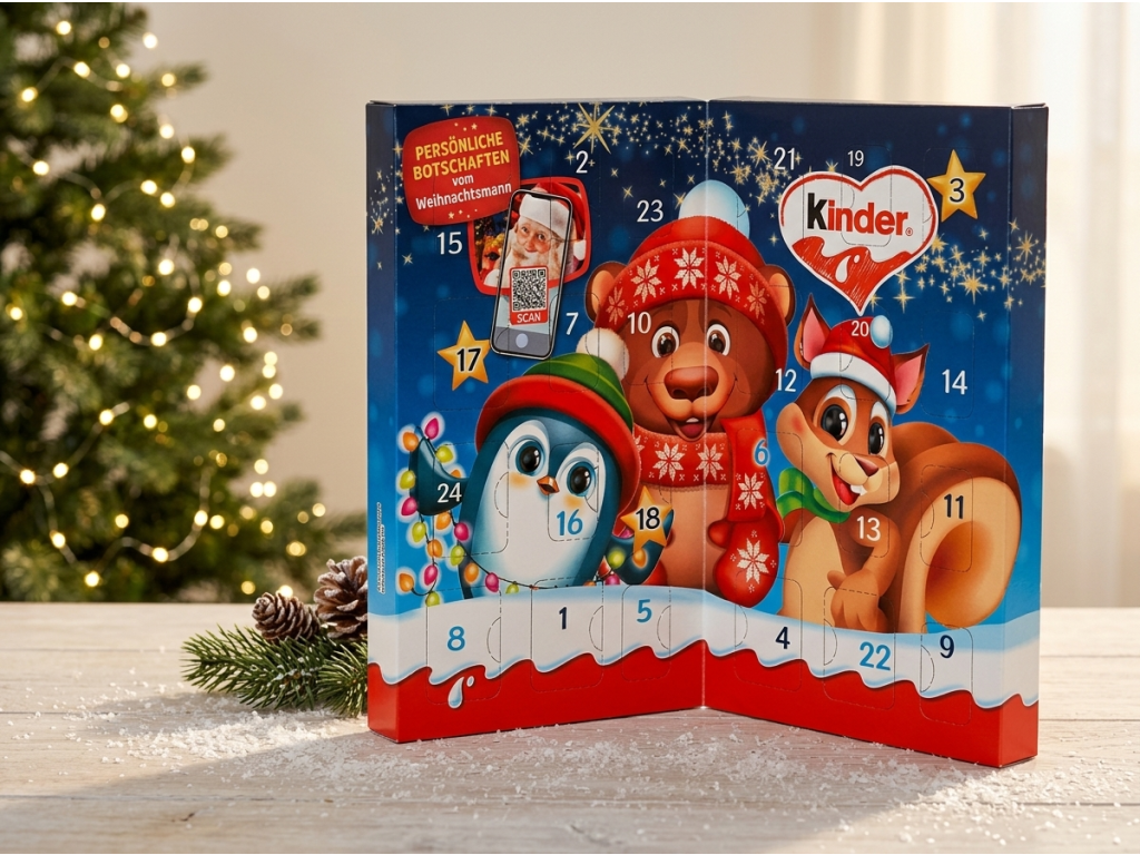 Kinder adventní kalendář v útulné vánoční atmosféře