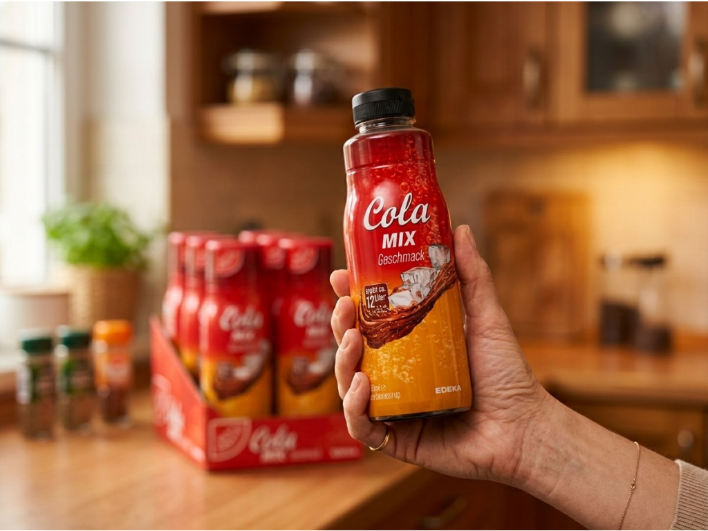 G&G Cola Mix sirup v ruce