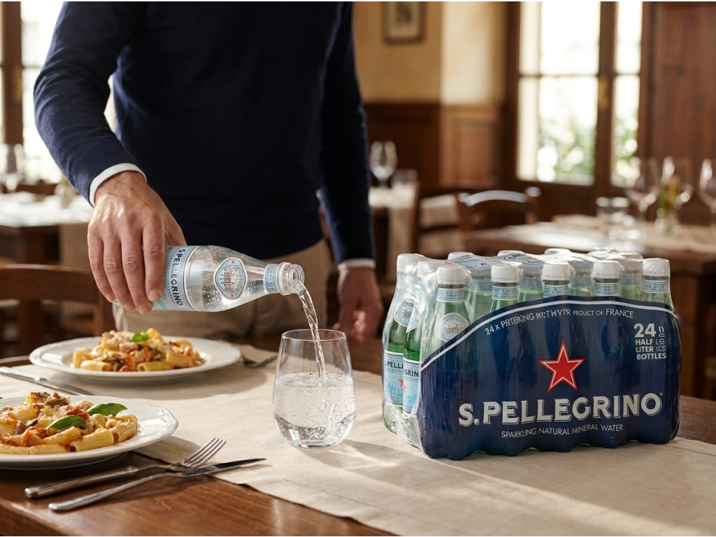 Sanpellegrino perlivá minerální voda Frizzante 24x0,5 l - podávání k jídlu
