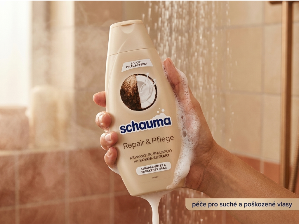 Použití šamponu Schauma Repair & Pflege