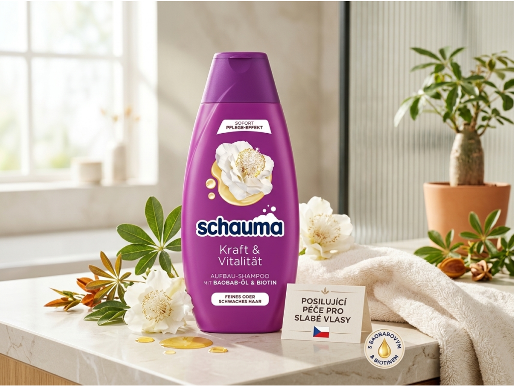 Schauma Kraft & Vitalita v koupelně