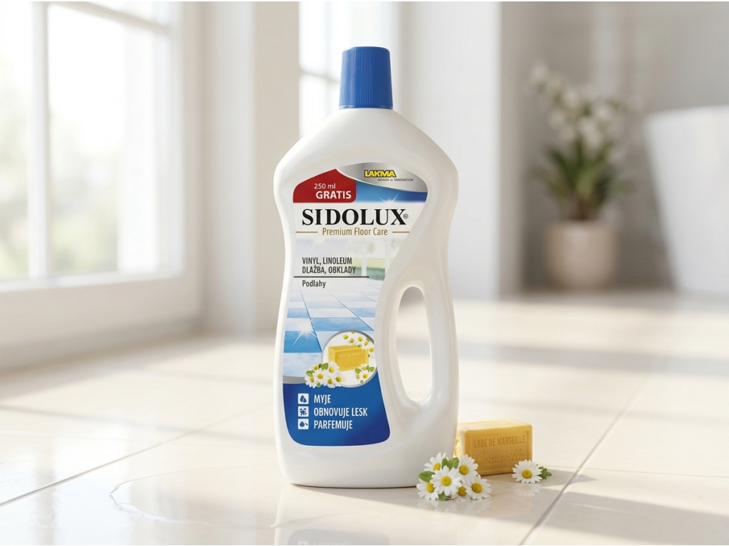 Sidolux čistič na vinyl linoleum dlažbu obklady 750 ml na čisté podlaze
