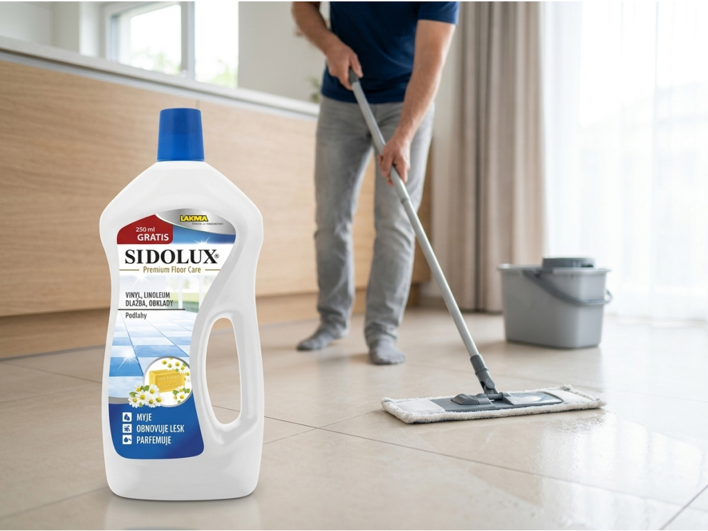 Sidolux čistič na vinyl linoleum dlažbu obklady 750 ml při vytírání