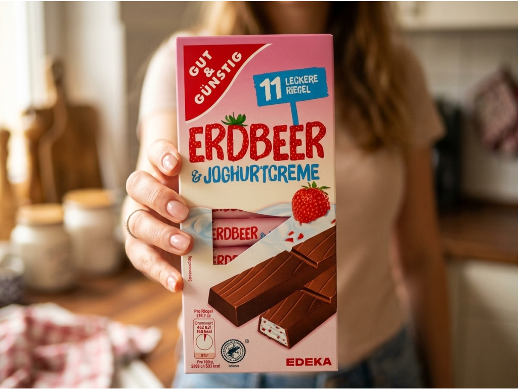 G&G Erdbeer & Joghurtcreme tyčinka v ruce
