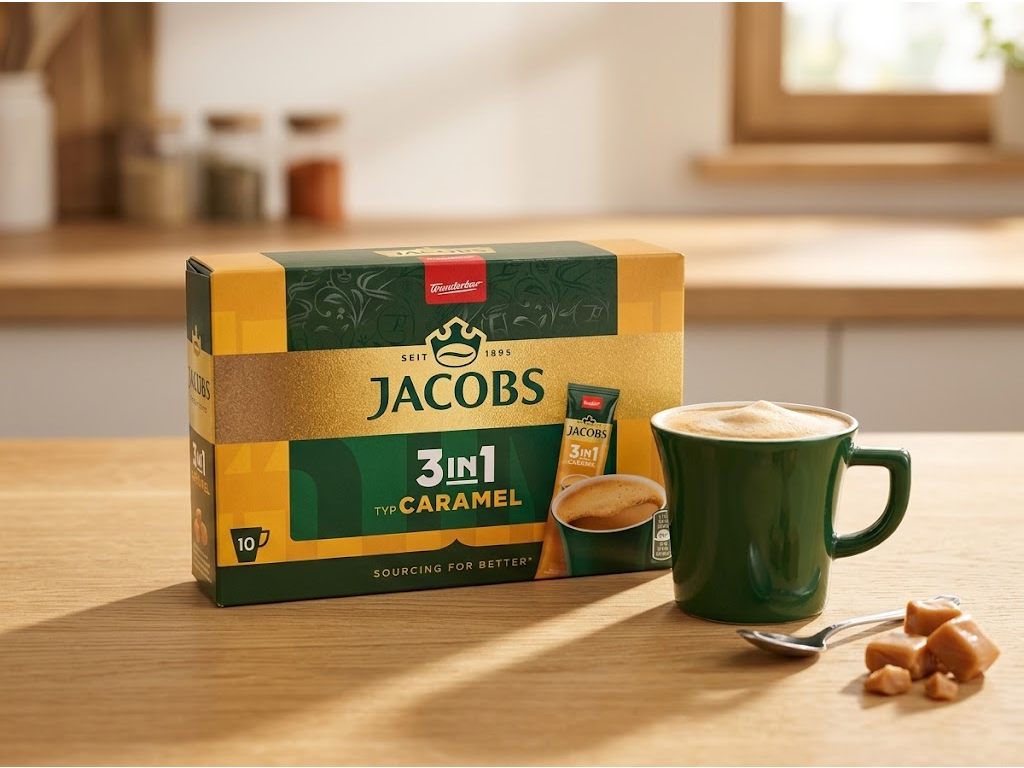 Jacobs 3v1 karamel v domácím kávovém rituálu