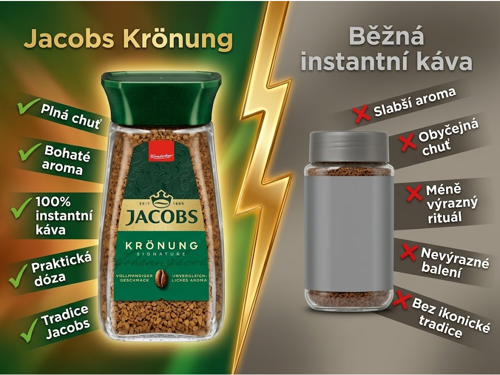 Srovnání Jacobs Krönung s běžnou instantní kávou